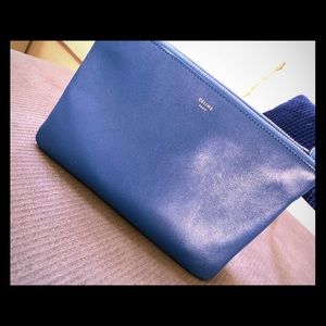 Authentic Celine Trio Blue Crossbody